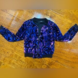 Gorgeous Sequin Bomber Jacket Small